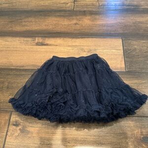 Mayoral, ruffle tool skirt, navy with silver sparkles size 3T